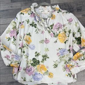 LoveShackFancy Multicolor Floral Blouse